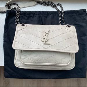 Yves Saint Laurent - YSL Niki Baby Chain Bag in Crinkled Vintage Leather